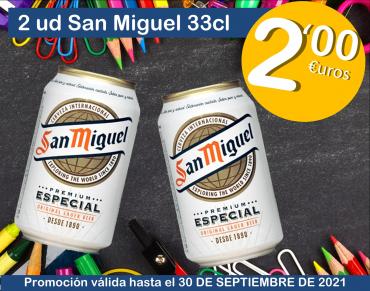 2 uds. San Miguel 33 cl. 2,00€
